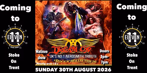 Aerosmith tribute Dream On matinee show live Eleven Stoke