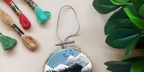 Fiber Art Workshop: Embroider a PNW Landscape Ornament (in-person)