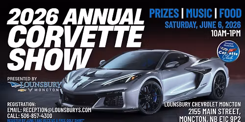2026 Annual Corvette Show\u2014 June 6 | Moncton