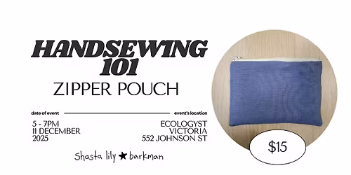 Hand Sewing 101 - Zipper Pouch
