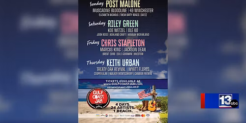 Gulf Coast Jam - (Saturday) with Riley Green