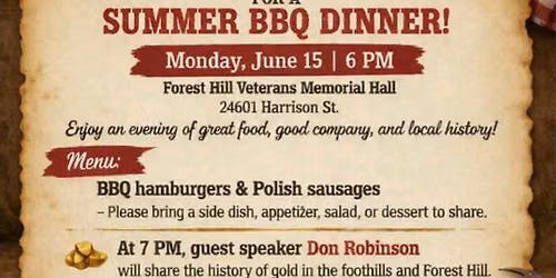 June BBQ: Forest Hill Divide Historical Society