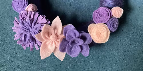 Paper, Fiber, Costume Jewelry and Ribbon Wrapped Wreaths