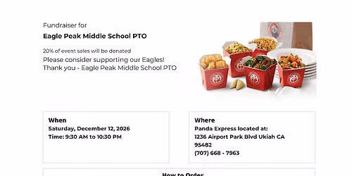 Eagle Peak PTO Panda Express Fundraiser