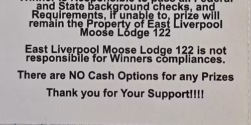Moose Lodge 122 Gun Raffle