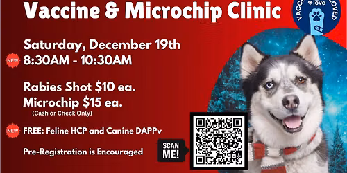 WCAC December Vaccine and Microchip Clinic
