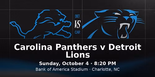 Detroit Lions at Carolina Panthers at Bank of America Stadium