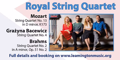 Royal String Quartet in Leamington | Friday 16 January