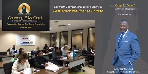 Fast Track Georgia Real Estate Pre-License Class | 11-Days | CEMSORE
