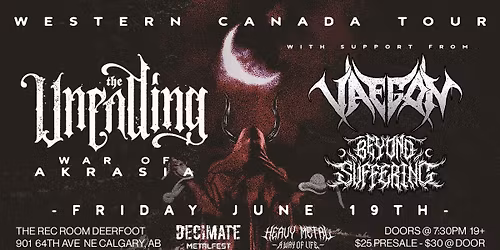 The Unending - Calgary, AB \/\/ w\/ Vaegon + Beyond Suffering