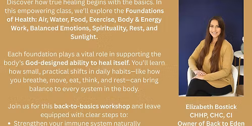 Foundations of Health: Building a body designed to heal