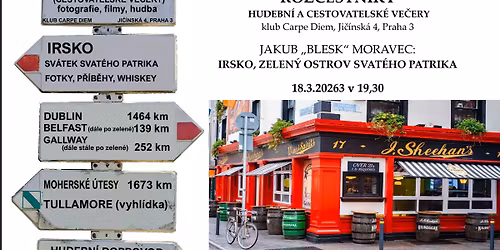Velk\u00e1 svatopatrick\u00e1 cesta Irskem (Rozcestn\u00edk - ve\u010der s hudbou a cestopisem)