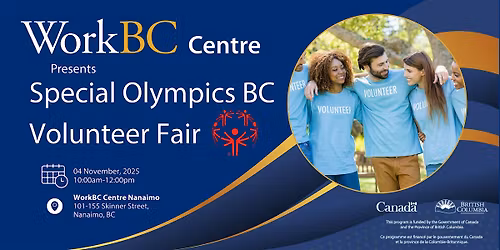 Special Olympics BC Volunteer Fair Hosted by WorkBC Nanaimo