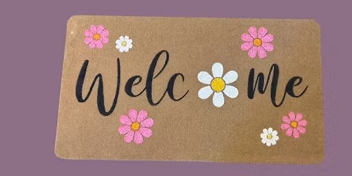 Painted and Stenciled Rug at 6pm at Uplift Creative Center in Midland