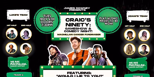 Spaniard Comedy Club: Gameshow Night \u2014 Macmillan Cancer Fundraiser