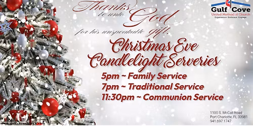 Christmas Eve Candlelight Services at Gulf Cove UMC