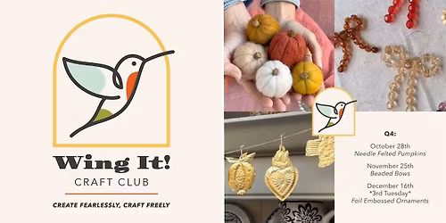 Wing It! Craft Club - Foil Embossed Ornaments