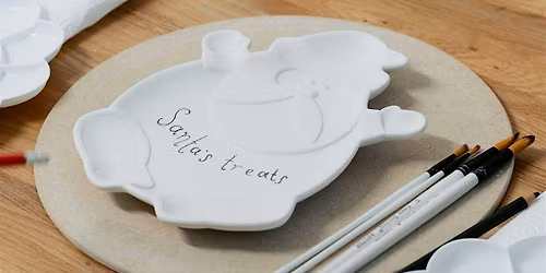 Christmas Pottery Painting with Zara and TRAIT