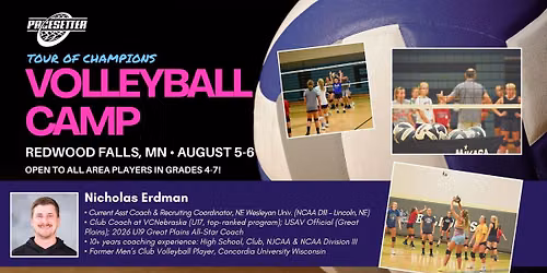 Redwood Falls Tour of Champions Volleyball Camp