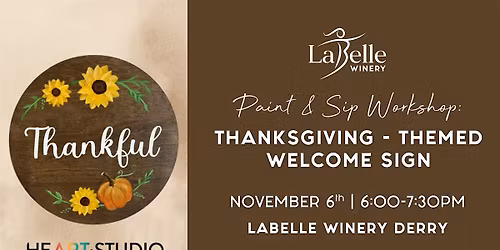 Paint & Sip Workshop: Thanksgiving Welcome Sign Painting