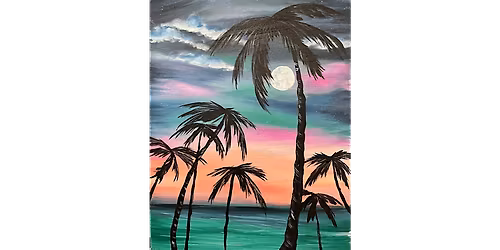 Palm Tree Sunrise - Paint and Sip in Orange County | Classpop!\u2122