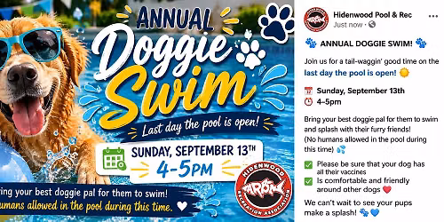 ANNUAL DOGGIE SWIM 2026