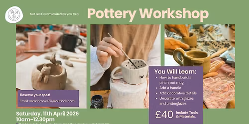Pottery Workshop for Beginners - make a pinch pot mug