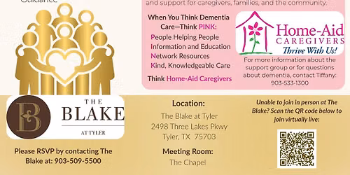 Dementia Together Monthly Support Group at The Blake at Tyler