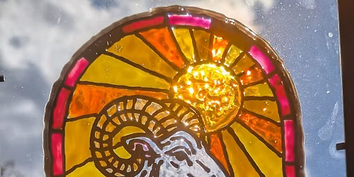 Painted Stained Glass Astrology Sign