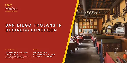 SD Trojans in Business Luncheon \u2013 Vittorio\u2019s Italian Trattoria