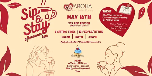 Sip and Stay Afternoon Tea: Celebrating Mothers