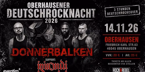 Oberhausener Deutschrocknacht 2026 - Donnerbalken Live - 3 Stunden Deutschrockcover + Iniucundi 