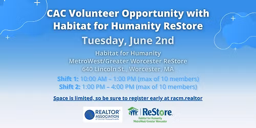 CAC Volunteer Opportunity with Habitat for Humanity ReStore