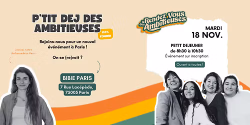 Petit d\u00e9jeuner entre entrepreneures \u00e0 Paris - 100% F\u00e9minin