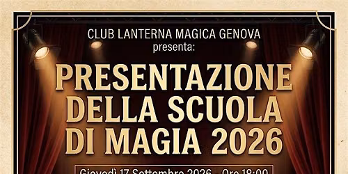 Presentazione della scuola di magia 2026 a Genova