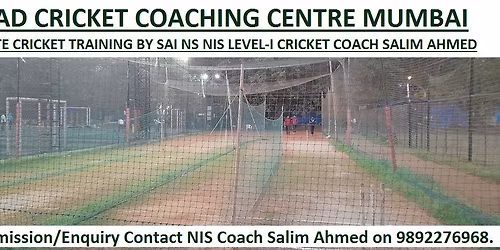 ACCC MUMBAI PRIVATE CRICKET TRAINING BY SAI NS NIS LEVEL-I CRICKET COACH SALIM AHMED