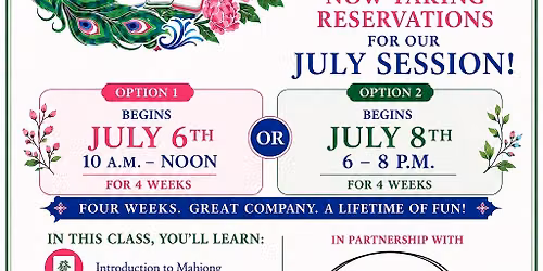 Beginner Mahjong classes, Toledo\u2019s Mahjong Social Club