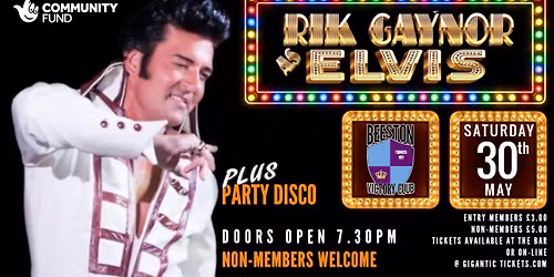 Rik Gaynor \u2013 Elvis Tribute Night - Plus Party Disco