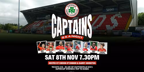 Cliftonville Captains Q&A Night Fundraiser