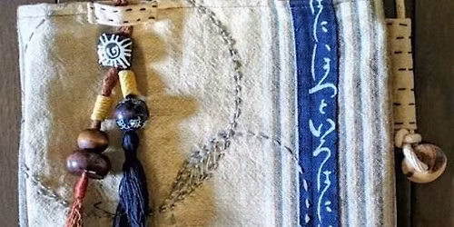 SLOW STITCH FABRIC POUCH NECKLACE \u201cMake it-Take it\u201d