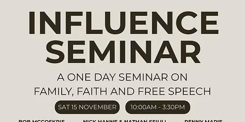 INFLUENCE SEMINAR CHRISTCHURCH 