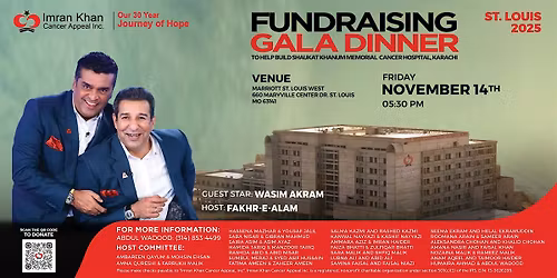 Shaukat Khanum Fundraising Gala Dinner in Saint Louis, USA