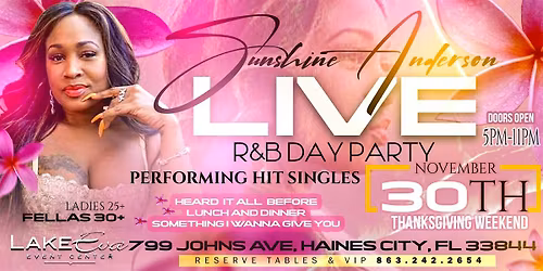 R &B Day Party Sunshine Anderson LIVE