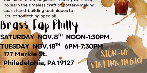 Pottery Workshop: Brass Tap Philly!