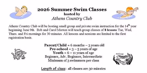 Athens Summer Swim Instruction