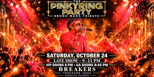 The Pinky Ring Party Bruno Mars Tribute Sat 10\/24 Late Show 9-11pm