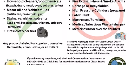 Clean Sweep for Household & Agriculture Hazardous Waste