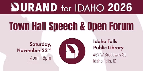 Town Hall Speech & Open Forum at Idaho Falls Public Library