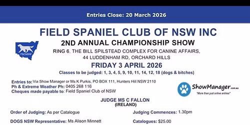 2nd Annual Field Spaniel Club of NSW Championship Show