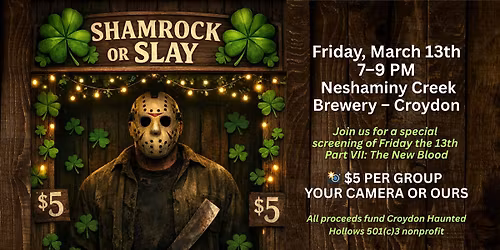 Jason Voorhees Friday the 13th Shamrock or Slay Photo Booth